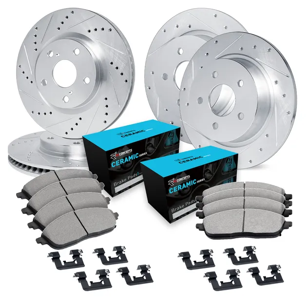 R1 Concepts WGWH2-74044 E- Line Series Rotor - D/S - Silver W/ Ceramic Pads & Hdw